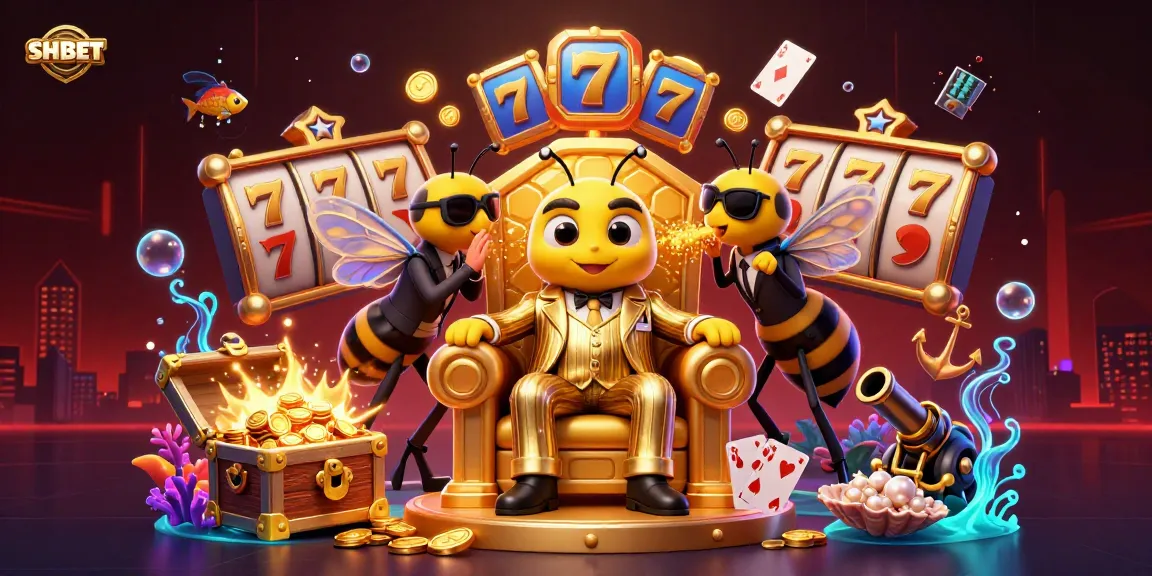 Experience thrilling action at SH BET with a vibrant, ultra-detailed casino illustration featuring slot reels and lavish decorations.