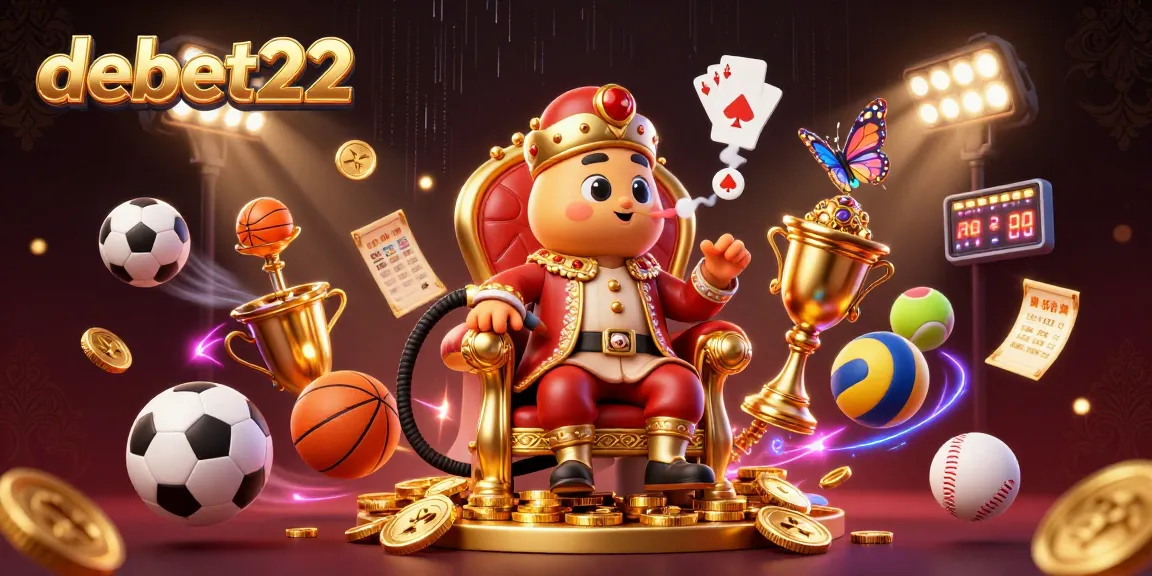 Experience thrilling betting with debet22 in a vibrant 3D casino scene filled with dynamic action.