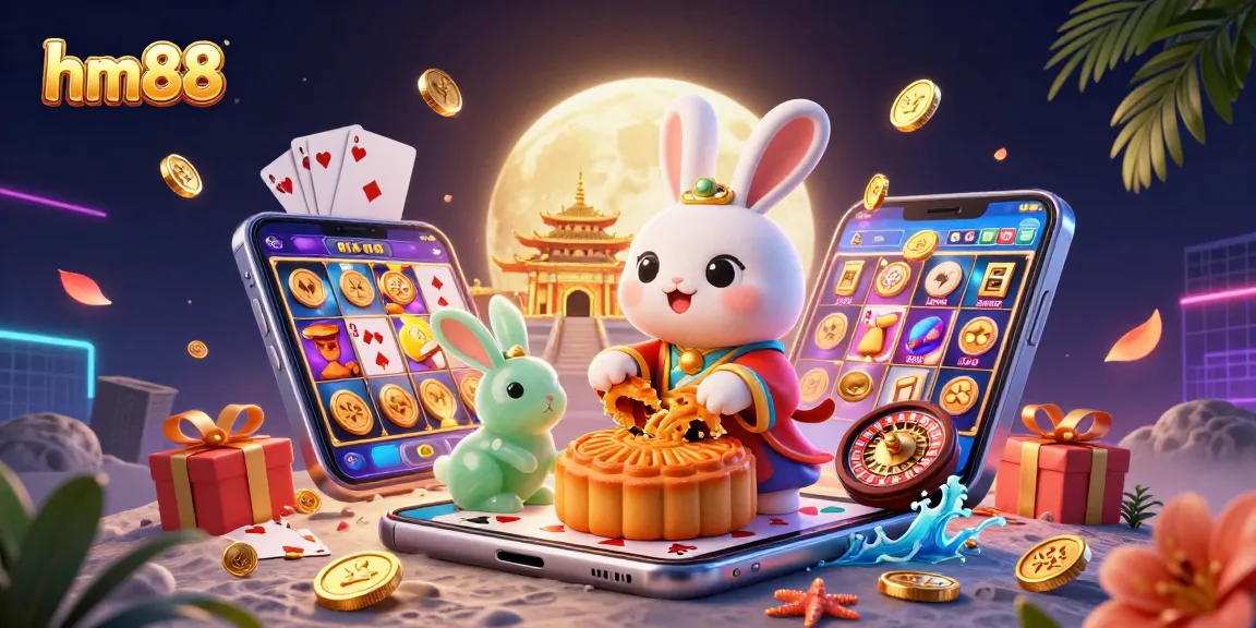 Experience thrilling gambling at HM88 with poker chips and engaging games in a vibrant 3D scene.