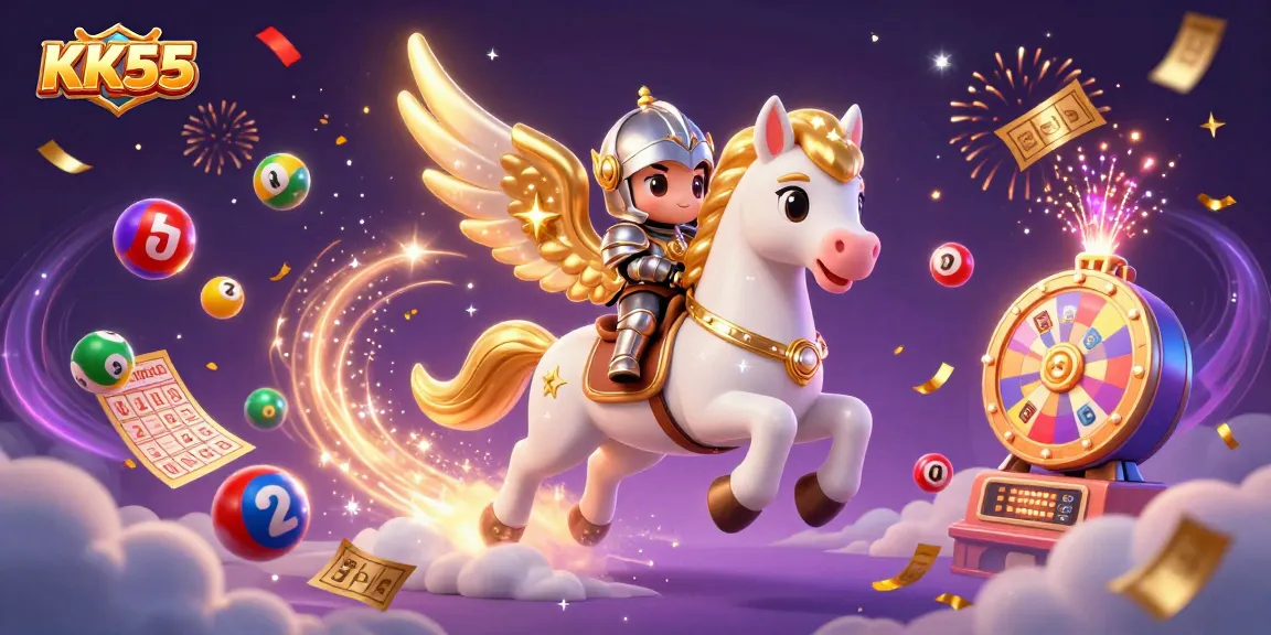 Win big with KK55 in this vibrant gambling scene filled with lottery excitement.