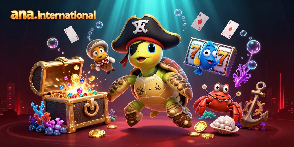 Play thrilling games at ana-international with pirate-themed characters and rich treasures floating in the sea.