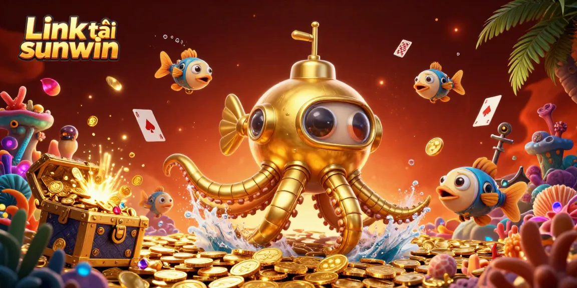 Engage with Link tải sunwin through a vibrant 3D underwater casino scene rich in detail.