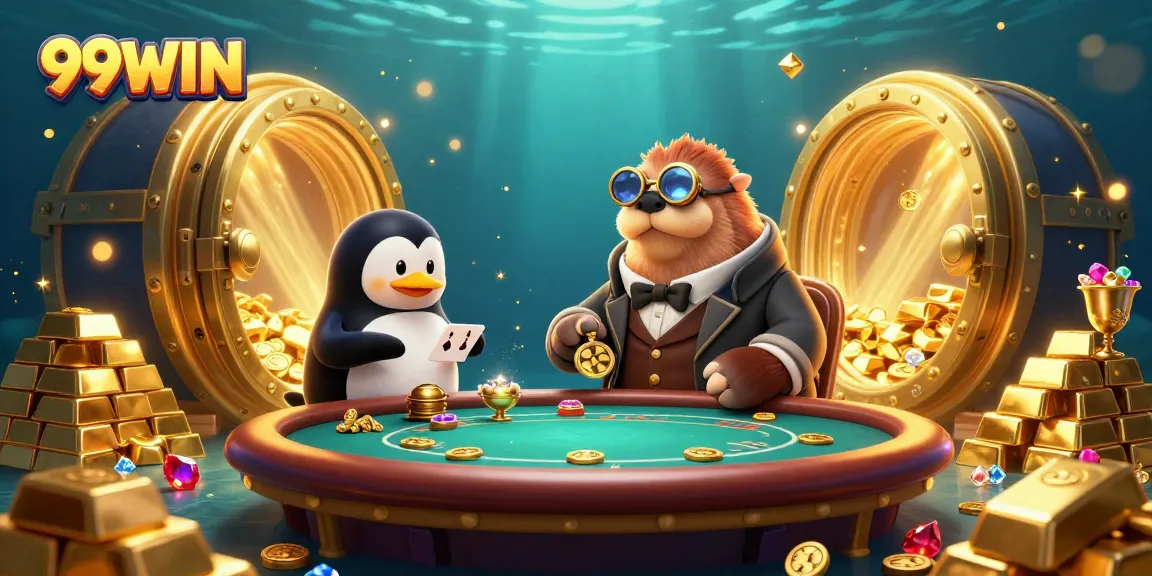 Engage in thrilling gaming at 99WIN's vibrant underwater casino with rich treasures.