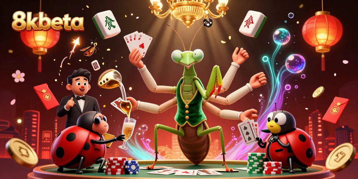 Experience thrilling gameplay at 8kbeta with a lively scene featuring characters and casino elements for online betting.