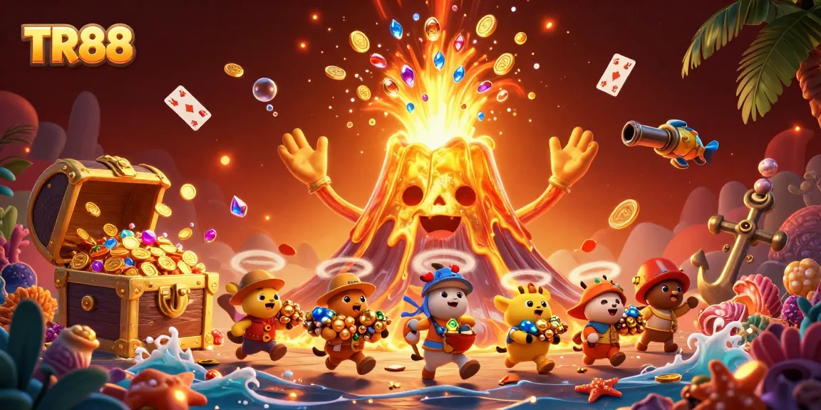 Experience thrilling wins at TR88 with vibrant treasure-filled scenes and animated delights.