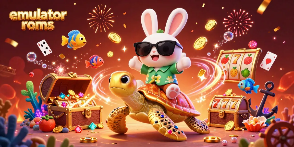 Play exciting games with emulator roms while enjoying colorful characters and festive elements.
